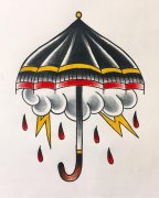 雨伞纹身手稿